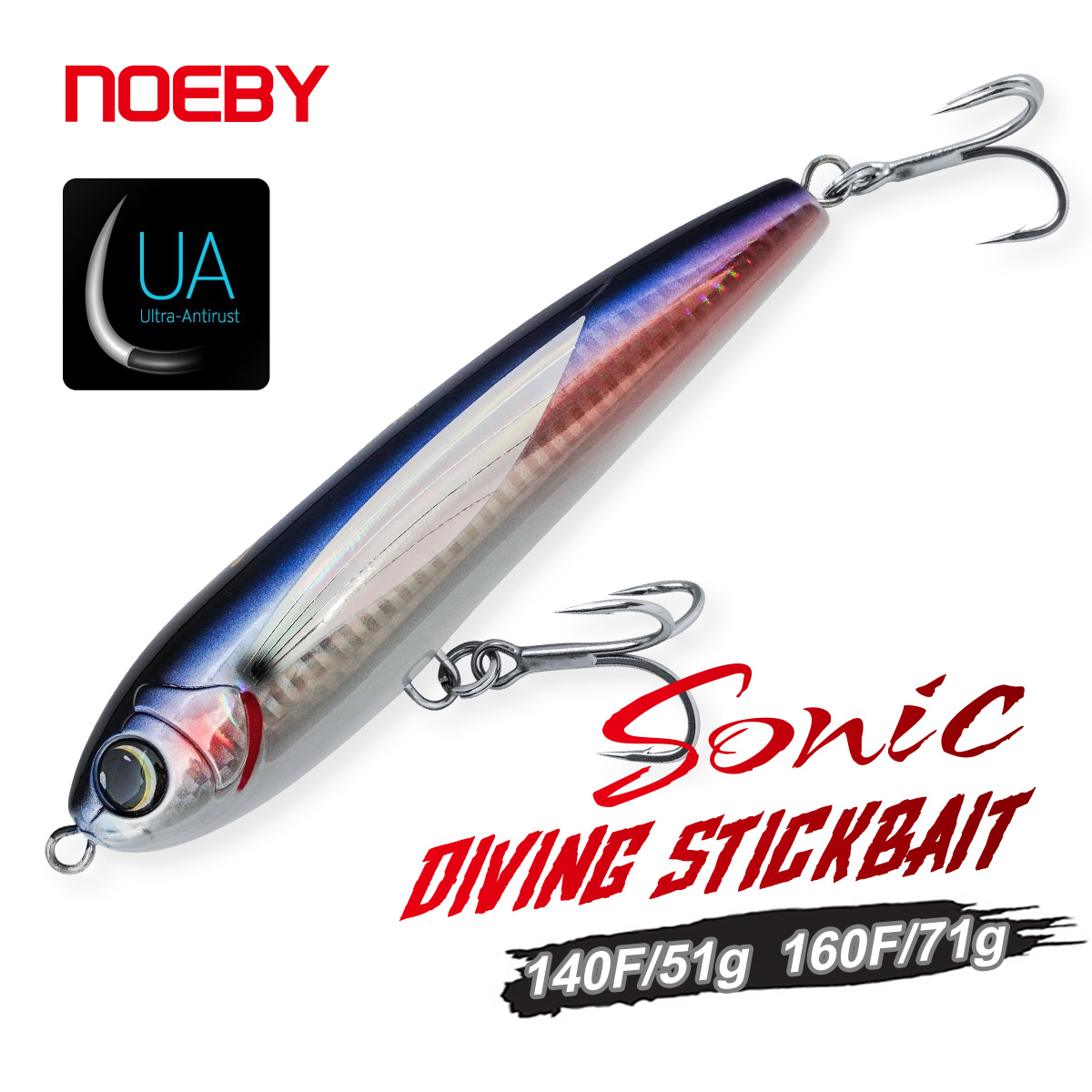 Fishing Lure Buzzbait - NOEBY Diving Stickbait 140mm 51g 160mm