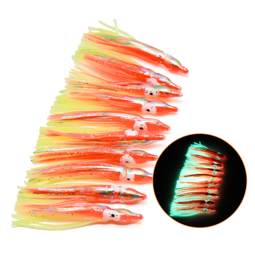 Fishing Lure Buzzbait - 10 Pcs Soft Light Octopus Squid