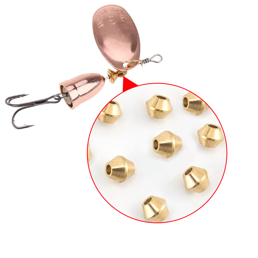 Fishing Lure Spinner - 40pcs DIY Lure Brass Fishing Bead