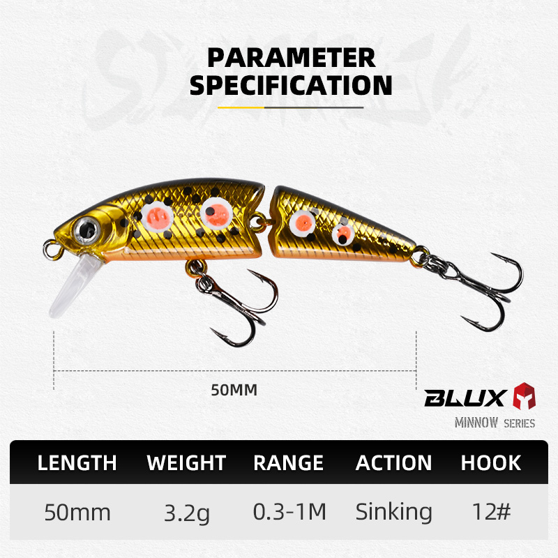 BLUX DR. Minnow Joint 50S Swim - đánh giá và giá Fishing Lure Spoon