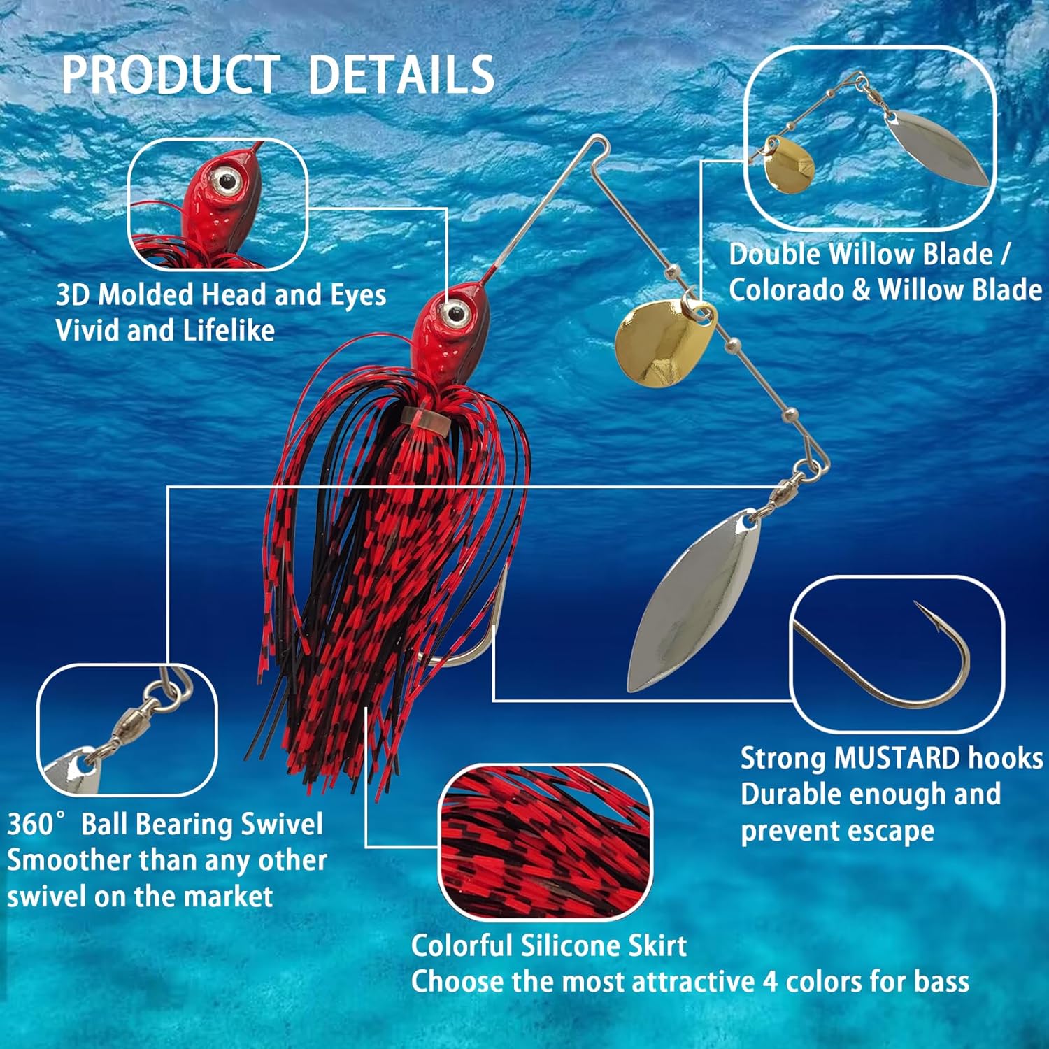 Eupheng Spinner Bait Spoon Wir - đánh giá và giá Fishing Lure Swimbait