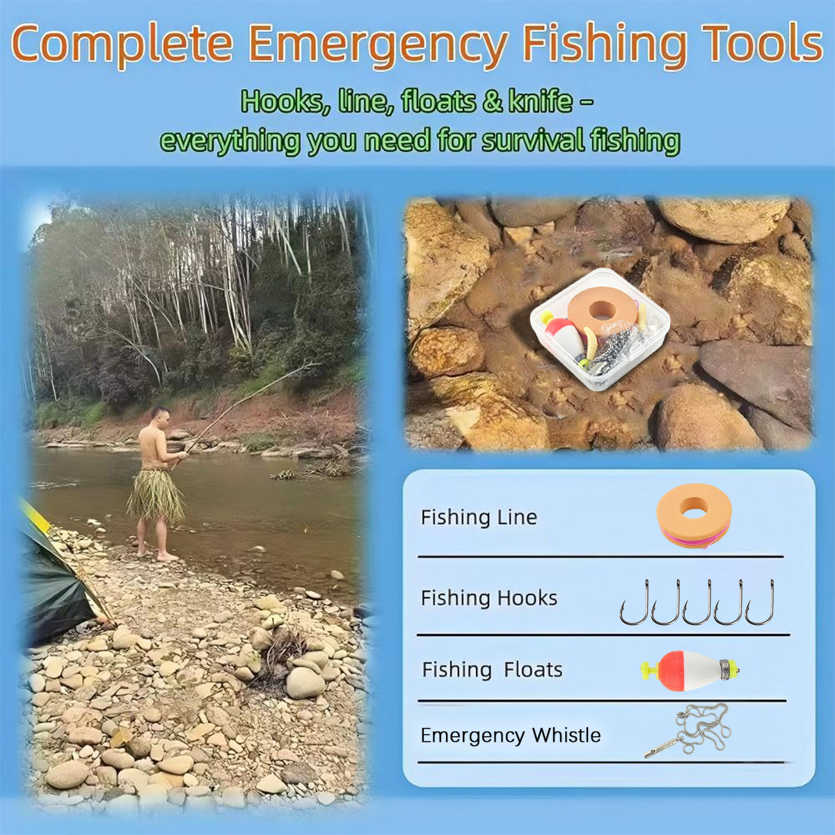 Portable Emergency Fishing Gea - đánh giá và giá Fishing Lure Box