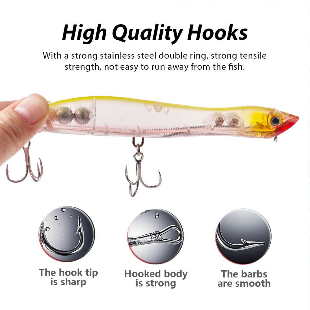 120Mm/18G Topwater Bút Chì Pop - đánh giá và giá Fishing Lure Topwater